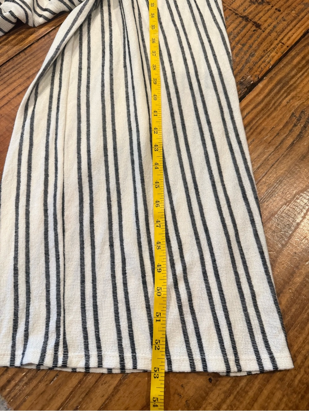 Caution to the Wind Striped Wide Leg Cotton Jumpsuit Tie Back Button Front Large - Picture 10 of 10